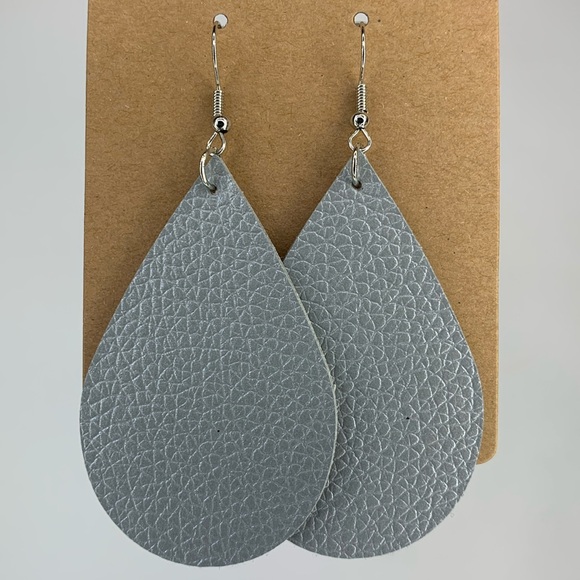 Faux Leather Dangle Earrings - Picture 1 of 4